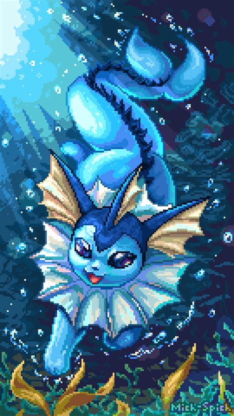 My Vaporeon pixelart! : pokemon