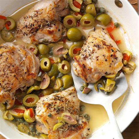 Skillet Chicken with Olives Recipe | Taste of Home