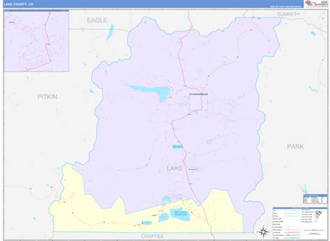 Lake County, CO Wall Map Color Cast Style by MarketMAPS - MapSales