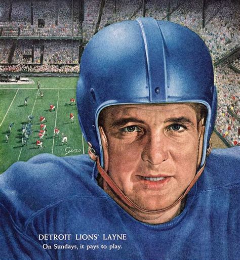 Detroit Lions Football player Bobby Layne 1954 TIME cover art by Giro Detroit Lions Football ...