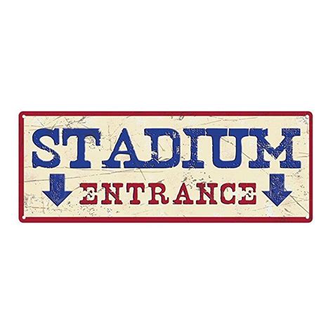 OMSigns Stadium Entrance Metal Sign, 6"x16", Sports, Stadium, Football ...