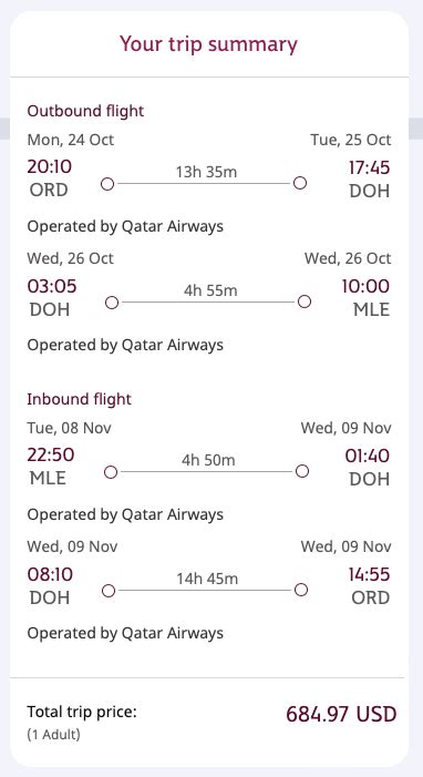 QATAR AIRWAYS! Flights to the exotic Maldives from only $593 R/T