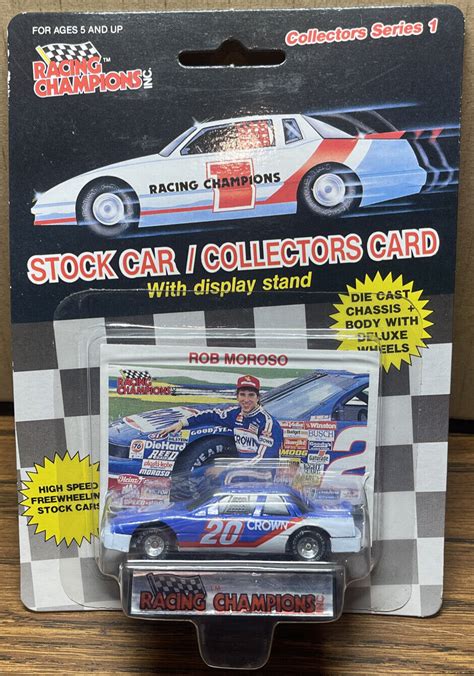 Racing Champions Stock Car #20 Rob Moroso NASCAR 1989 Crown Car Collector Card | eBay