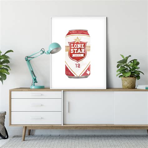 Lone Star Beer Art Texas Beer Print | Etsy