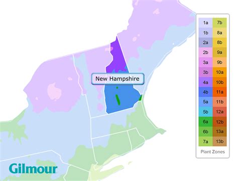 New Hampshire Planting Zones - Growing Zone Map | Gilmour