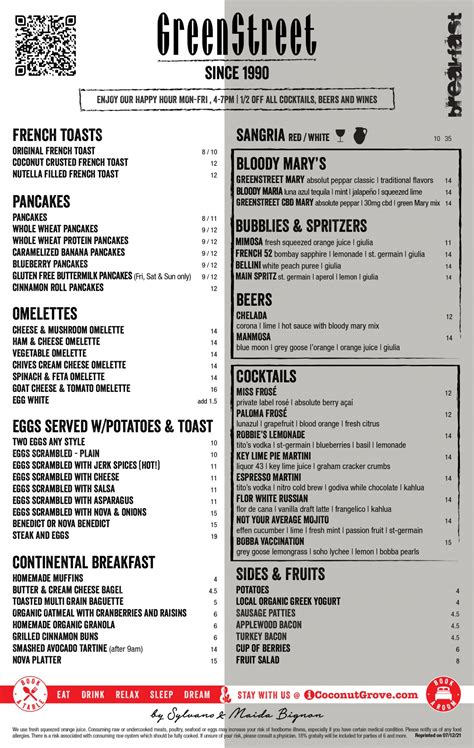 Greenstreet Cafe | Menu Breakfast