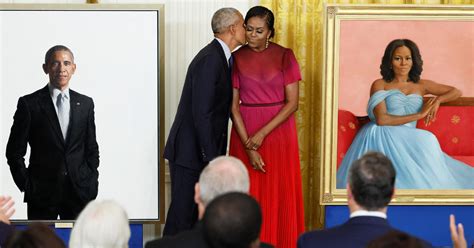 Barack and Michelle Obama unveil official portraits in White House ceremony