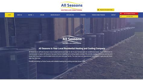 All Seasons Heating & Cooling Website Website - Duneland Media