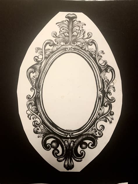 Oval Filigree Frame Drawing