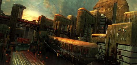 ArtStation - Diesel Punk City, Rob (Woko) Watkins | Dieselpunk, Retro futurism, Cityscape