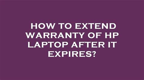 How to extend warranty of hp laptop after it expires? - YouTube