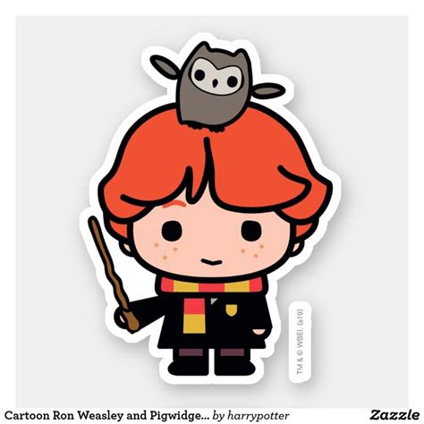 Cartoon Ron Weasley and Pigwidgeon Sticker | Zazzle | Harry potter stickers, Harry potter ...