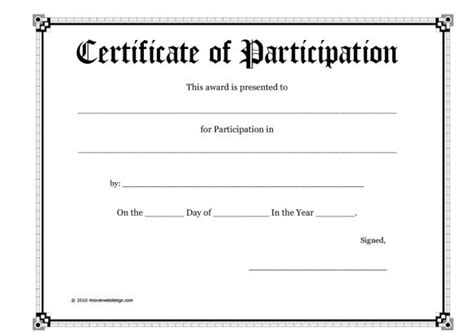 40+ Certificate of Participation Templates - PrintableTemplates