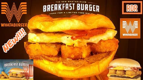 WHATABURGER "BREAKFAST BURGER"REVIEW!!!! - YouTube