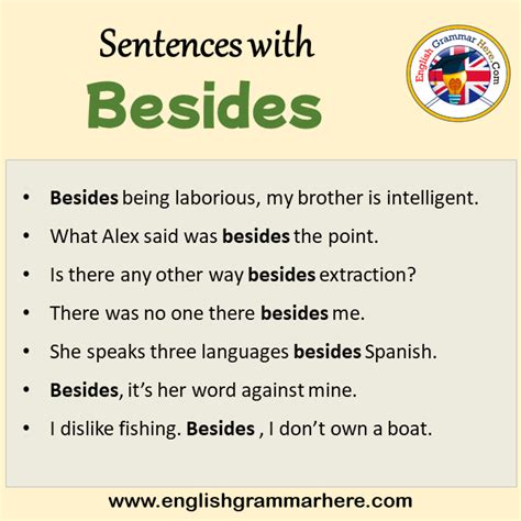 Besides in a Sentence in English Archives - English Grammar Here