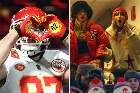 Travis Kelce celebrates Taylor Swift-style at Chiefs-Bills playoff game