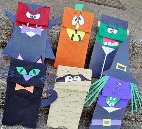 Títeres de monstruos para manualidades halloween -Manualidades Infantiles | Artesanía de ...