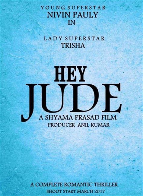 Trisha's film with Nivin Pauly titled Hey Jude "Malayalam Movies, Music ...