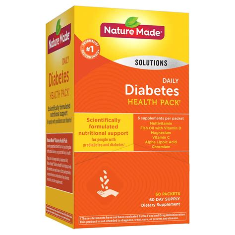 Nature Made Daily Diabetes Health Pack Scientifically Formulated, 60 Packets, 60 Day Supply ...