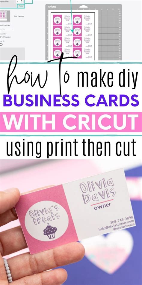 How to Make Business Cards with your Cricut | Free SVG Templates | Make business cards, Small ...