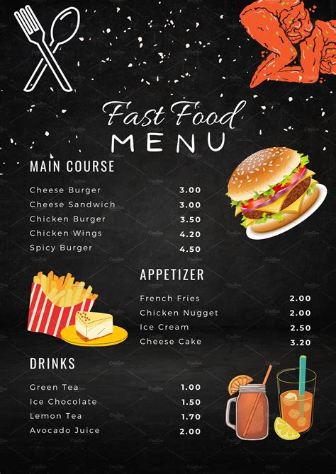 Fast Food Menu Design Fast Food Stock Vector (Royalty Free), 59% OFF