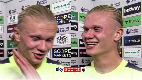 Erling Haaland comically swears in first Premier League post-match interview! 😆 - Win Big Sports