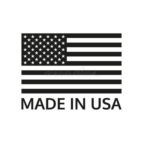 Made in USA Logo or Label with US Flag. America Manufactured Icon ...