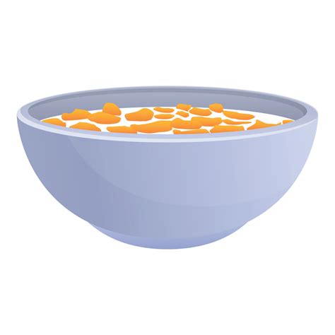 Hot milk cereal bowl icon, cartoon style 14226182 Vector Art at Vecteezy