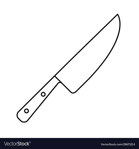 Chef knife icon thin line art logo black simple Vector Image