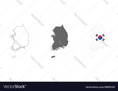 Highly detailed south korea map with borders Vector Image