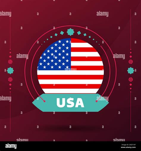 usa flag for 2022 football cup tournament. isolated National team flag ...