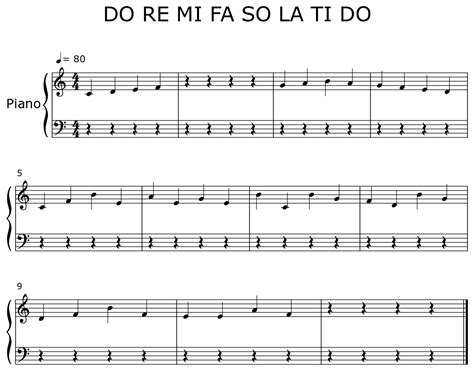 DO RE MI FA SO LA TI DO - Sheet music for Piano