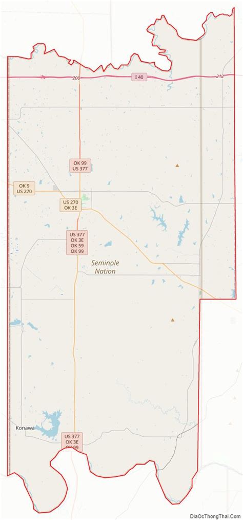 Map of Seminole County, Oklahoma - Thong Thai Real