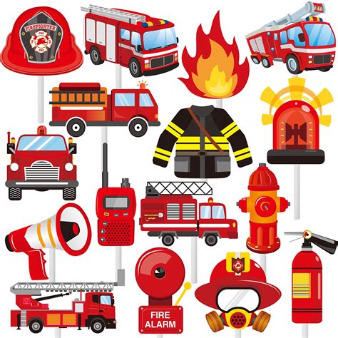 Fire Truck Birthday Banner Firefighter Baby Shower Fireman Happy Birthday Themed Party Sign ...