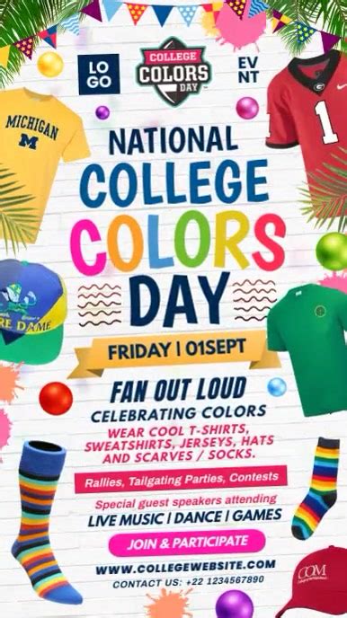 National College Colors Day Template | PosterMyWall