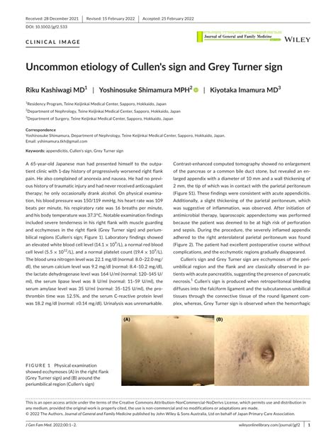 (PDF) Uncommon etiology of Cullen's sign and Grey Turner sign