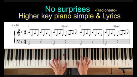 No surprises Higher key piano easy & lyrics Chords - Chordify