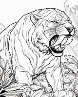 Smilodon Draw Tooth Saber Coloring Tiger Pages Drawing Step Sketch  sketch template