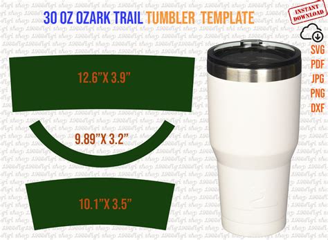 30 Oz Tumbler Template Size