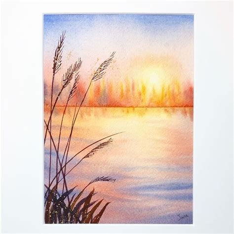 Watercolor sunset | Desenhos