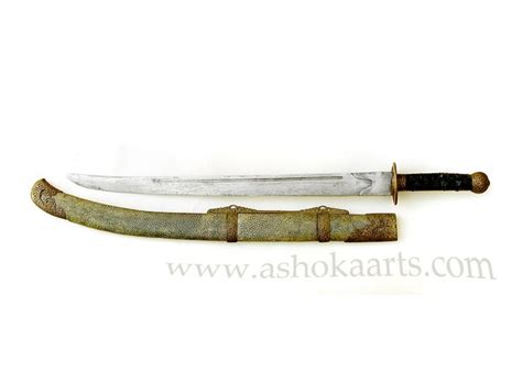 19th century Chinese Liuyedao Sword with watered blade - Antique Swords ...