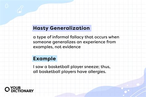 Hasty Generalization | Fallacy Examples and Definition | YourDictionary