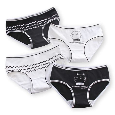 4/5pcs/lot Girls Briefs Teen Girl Underwear Cotton Black Underpants Cute Panties for Girls ...