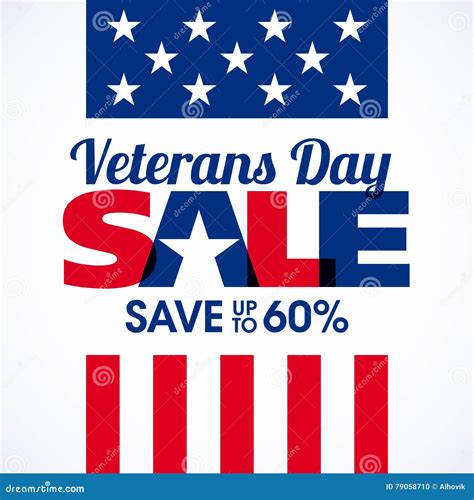 Veterans Day Sale Banner or Poster Template Stock Vector - Illustration ...