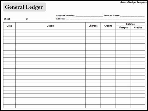 Self Employment Ledger forms Luxury Blank General Ledger | General ledger, Bookkeeping templates ...