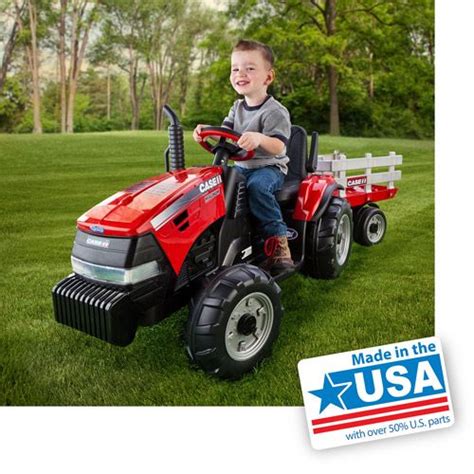 Peg Perego Case IH Magnum Tractor and Trailer 12-Volt Battery-Powered ...