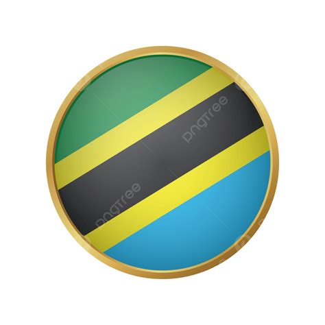 Tanzania Flag Clipart Hd PNG, Tanzania Flag Vector With Circle Golden ...