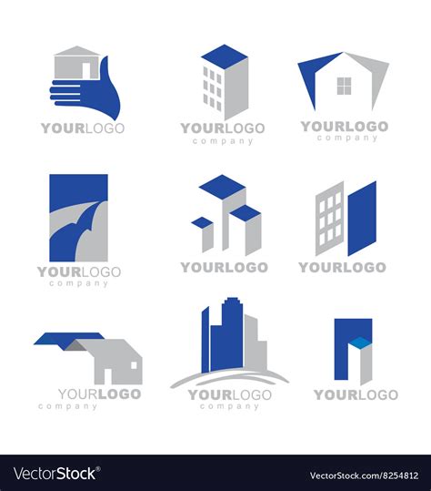 Building apartment logos Royalty Free Vector Image