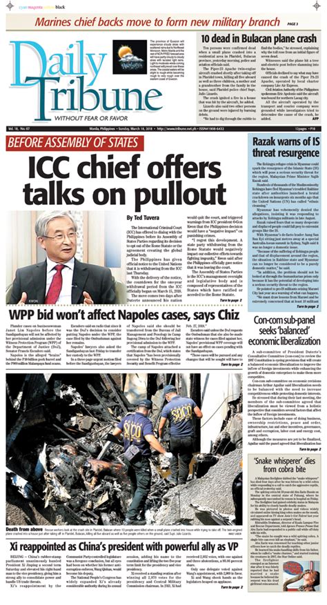 ASEANEWS HEADLINE: MANILA – ‘ ICC Chief offers talks on pullout’ – By ...