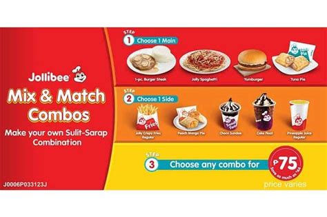 Make your own Sulit-Sarap meals for P75 with Jollibee’s Mix & Match ...